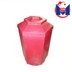 Bote Hexagonal para Basura con Fondo En Color Rojo