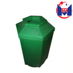 Bote Hexagonal para Basura con Fondo En Color Verde